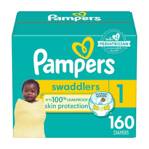 Pampers Hypoallergenic Baby Diapers Swaddlers Size 1 / 160 Units