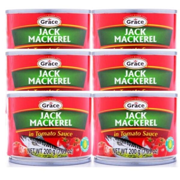 Grace Canned Jack Mackerel in Tomato Sauce 6 Units / 200 mL / 6.76 oz