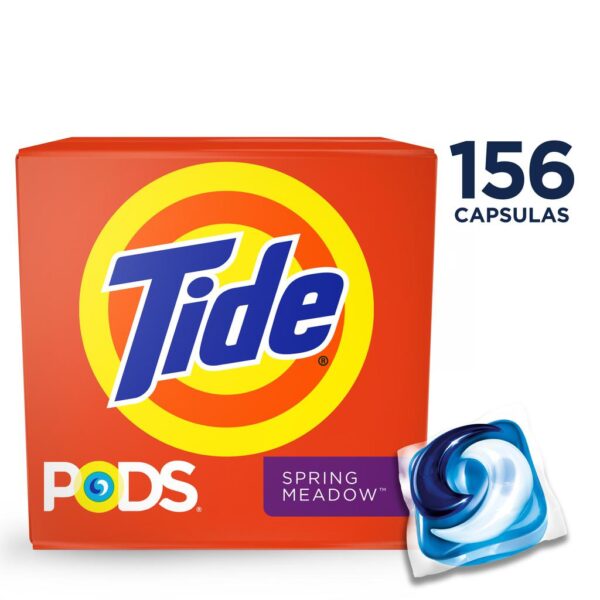 Tide Laundry Detergent Pods Spring Meadow 10X Cleaning Power 4.02 L / 136 oz / 156 Capsules