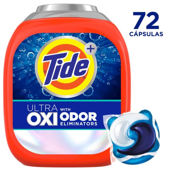 Tide Ultra Oxi Odor Eliminator Laundry Detergent Pods 72 Capsules 3.3 kg / 116 oz