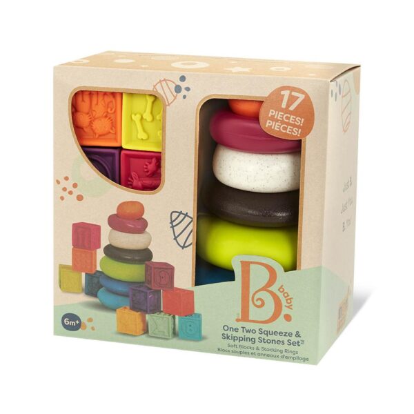 B Toys Set of Stackable Blocks and Rings