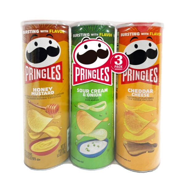 Pringles Honey Mustard, Sour Cream & Onion, and Cheddar Cheese 3-Pack / 158 g / 5.5 oz