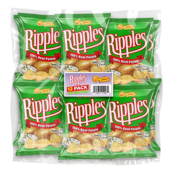 Ripples Sour Cream and Onion Potato Chips 12 Units / 35 g / 1.24 oz